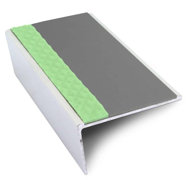 Aluminium Stair Nosing 57mm x 32mm Edge Trim With Anti Slip PVC Insert