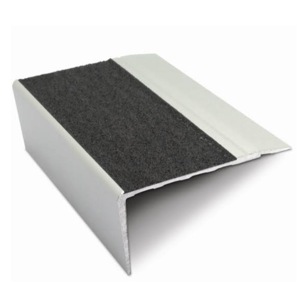 Aluminium Stair Nosing 68mm x 33mm Edge Trim With Pvc Insert Non Slip