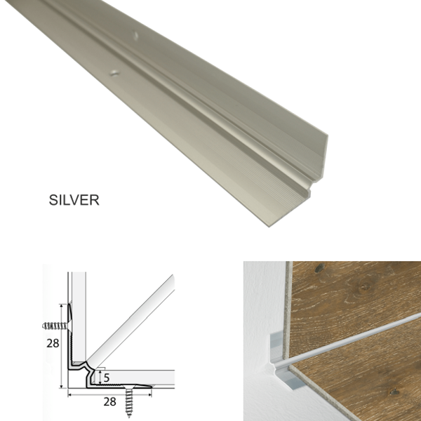 Aluminium Stairs Nosing For Inner corner Luxury Click Vinyl Flooring