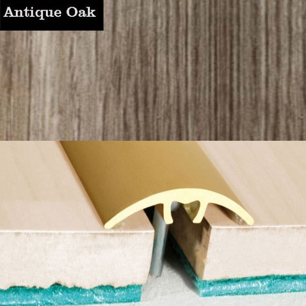 Aluminium Wood Effect Door Threshold for Connecting Wooden, Laminate, Carpet, Vinly Floors