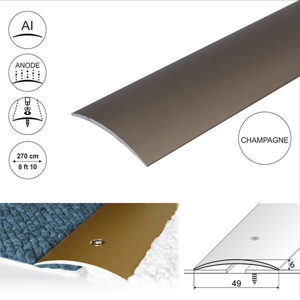 Aluminum Door Floor Trim For Connecting Wooden Or Carpet Floors