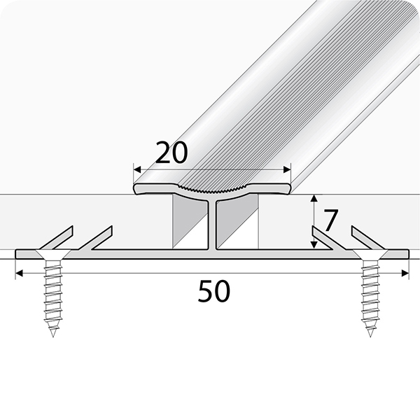 Aluminum Twin Grip Carpet Profile 18um thick coating