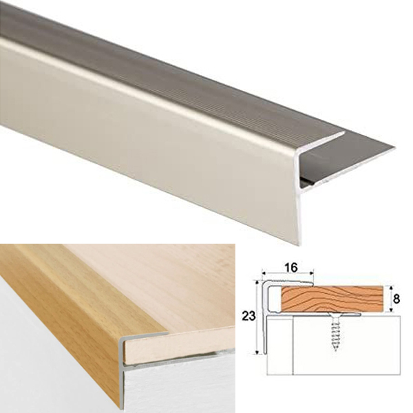 Anodised Aluminium Carpet Edge Nosing Profile Cover Strip Door Floor BAR Trim