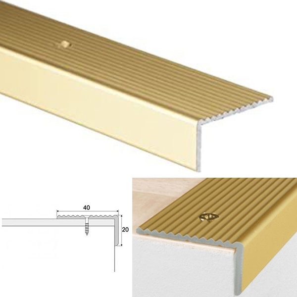 ANODISED Aluminium Non Slip Stair Edge Nosing Trim