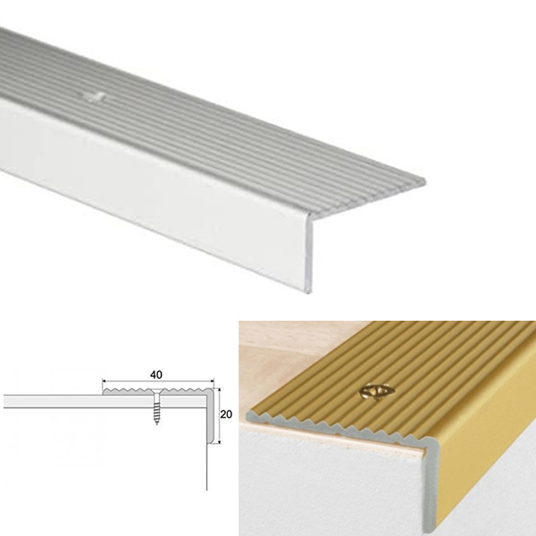 ANODISED Aluminium Non Slip Stair Edge Nosing Trim