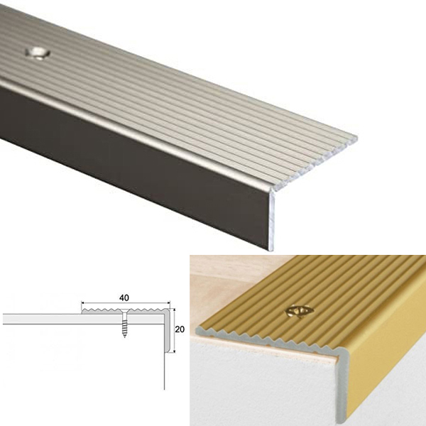 ANODISED Aluminium Non Slip Stair Edge Nosing Trim