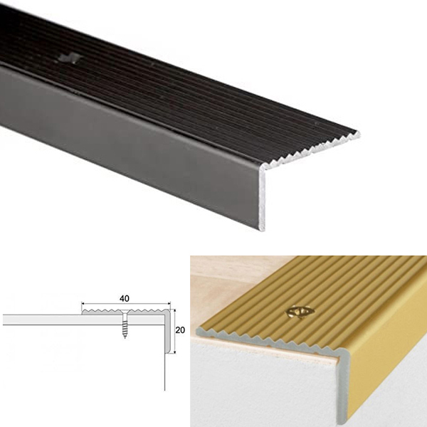 ANODISED Aluminium Non Slip Stair Edge Nosing Trim