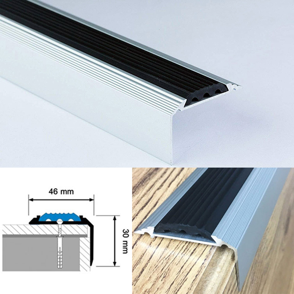 Anodised Aluminium Stair Nosing Edge Trim Step Nose Edging Nosing