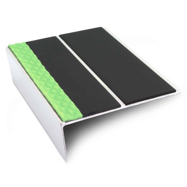 Anti Slip Aluminium Commercial Stair Nosing Edge Trim With Pvc Insert 85 x 30mm