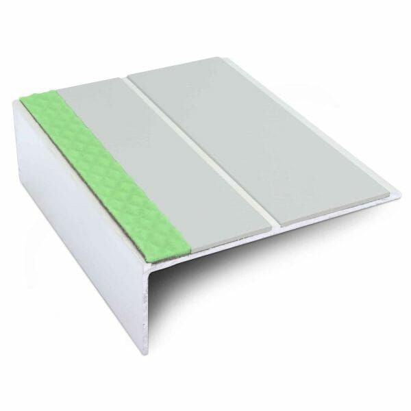 Anti Slip Aluminium Commercial Stair Nosing Edge Trim With Pvc Insert 85 x 30mm