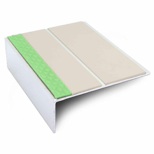 Anti Slip Aluminium Commercial Stair Nosing Edge Trim With Pvc Insert 85 x 30mm