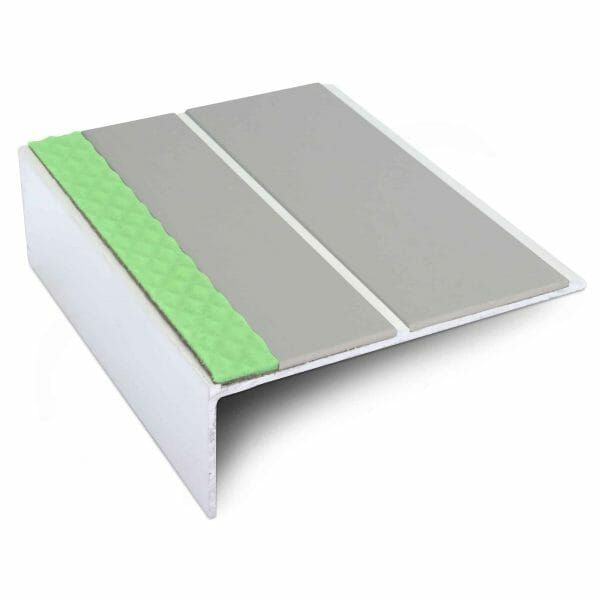 Anti Slip Aluminium Commercial Stair Nosing Edge Trim With Pvc Insert 85 x 30mm