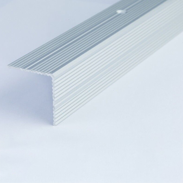 Anti Slip Anodised Aluminium Ribbed Treads Stair Nosing Edge Trim