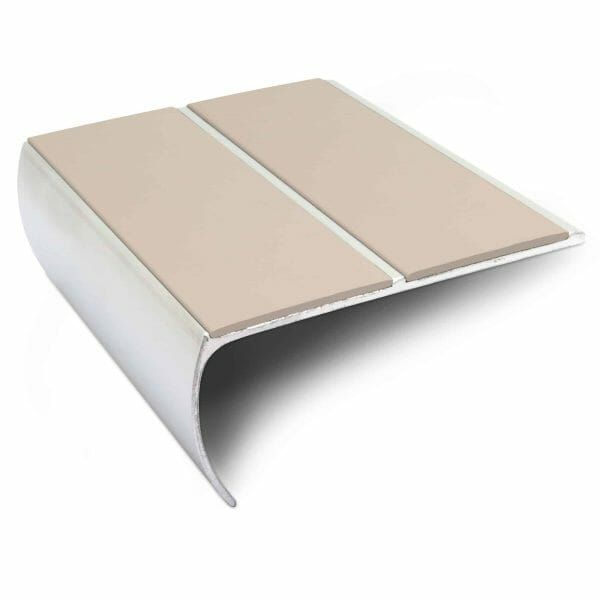 Anti Slip Commercial Stair Nosing Aluminium Edge Trim With Pvc Insert 87 x 40mm