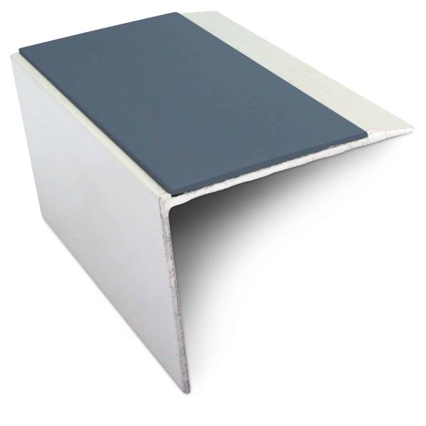 Anti Slip Stair Nosing 67mm x 55mm Edge Trim Aluminium With Pvc Insert DDA Compliant 