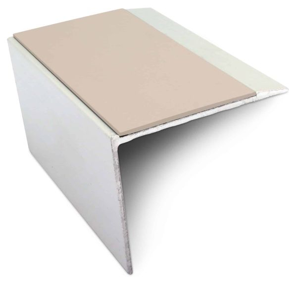 Anti Slip Stair Nosing 67mm x 55mm Edge Trim Aluminium With Pvc Insert DDA Compliant 