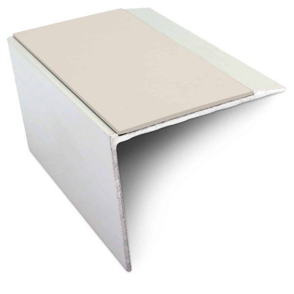 Anti Slip Stair Nosing 67mm x 55mm Edge Trim Aluminium With Pvc Insert DDA Compliant 