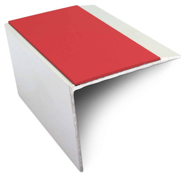 Anti Slip Stair Nosing 67mm x 55mm Edge Trim Aluminium With Pvc Insert DDA Compliant 