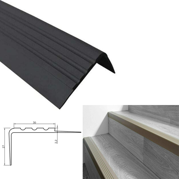 Anti Slip Stair Nosing Rubber Angle Step Edge Bullnose Stair Nosing