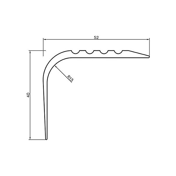 Bullnose Non Slip Stair Nosing PVC Rubber Angle Step Edge