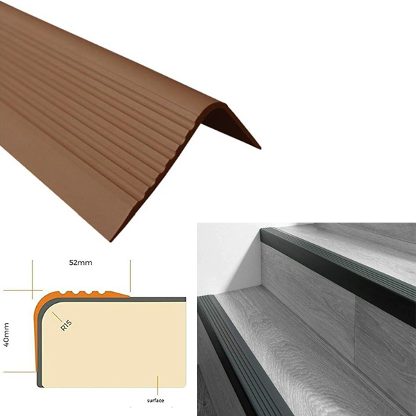 Bullnose Non Slip Stair Nosing PVC Rubber Angle Step Edge