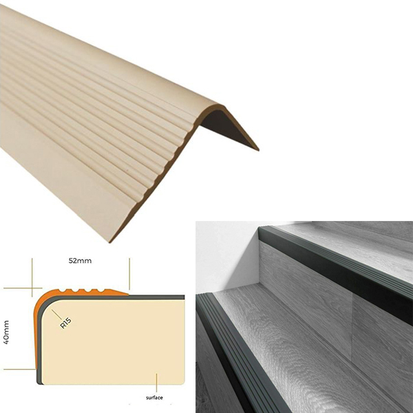 Bullnose Non Slip Stair Nosing PVC Rubber Angle Step Edge