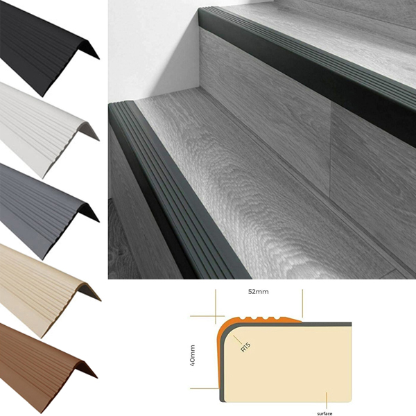 Bullnose Non Slip Stair Nosing PVC Rubber Angle Step Edge