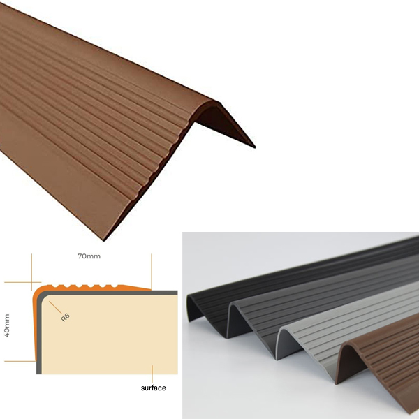 Bullnose Stair Nosing Non Slip PVC Rubber Angle Step Edge