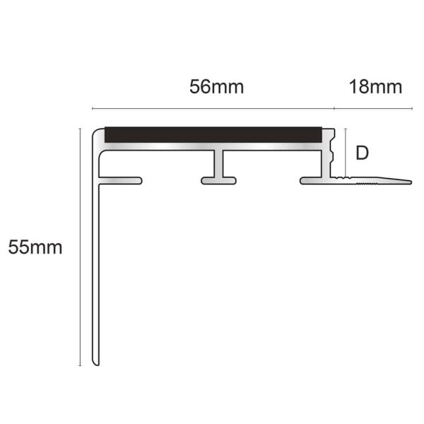 Ceramic Tile-In Nosing 10mm Flooring Tredsafe Non Slip Heavy Duty