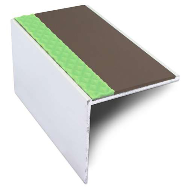 Commercial Stair Nosing 56mm x 55 mm Edge Trim With Pvc Insert  DDA Compliant Aluminium