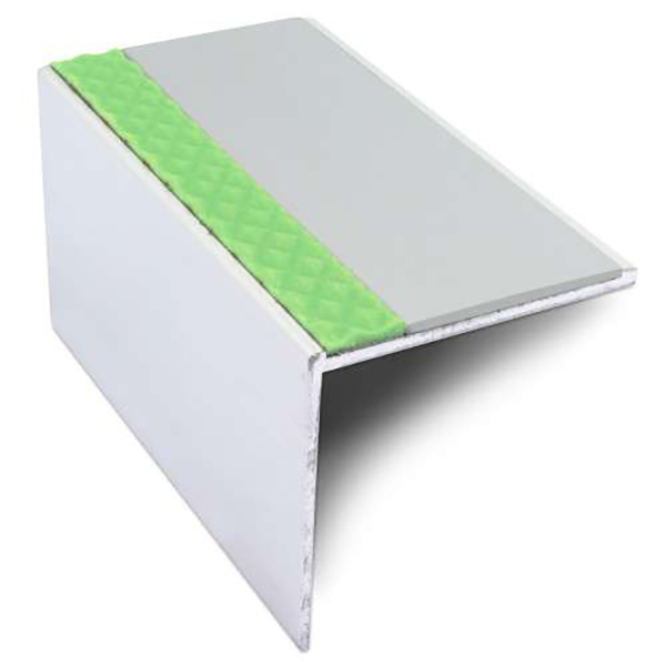 Commercial Stair Nosing 56mm x 55 mm Edge Trim With Pvc Insert  DDA Compliant Aluminium