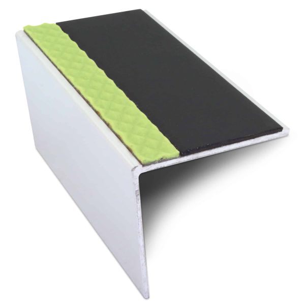 Commercial Stair Nosing 57mm x 55mm Edge Trim With Pvc Insert  DDA Compliant Aluminium