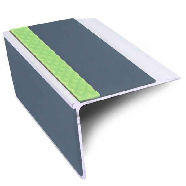 Commercial Stair Nosing 67mm x 55mm Edge Trim With Pvc Insert Non Slip DDA Compliant Aluminium