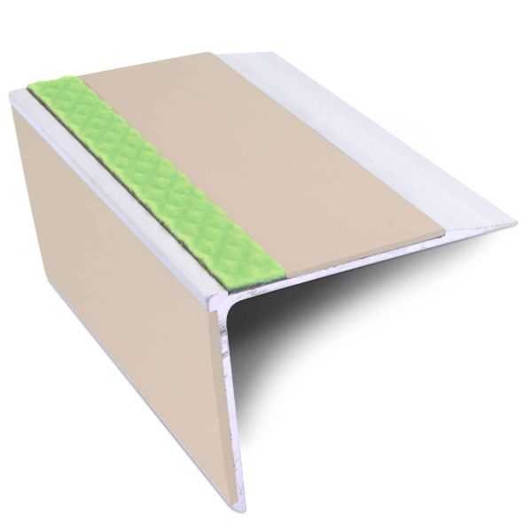 Commercial Stair Nosing 67mm x 55mm Edge Trim With Pvc Insert Non Slip DDA Compliant Aluminium