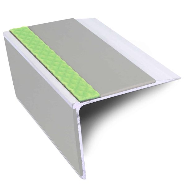 Commercial Stair Nosing 67mm x 55mm Edge Trim With Pvc Insert Non Slip DDA Compliant Aluminium