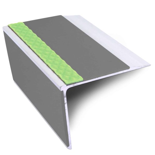 Commercial Stair Nosing 67mm x 55mm Edge Trim With Pvc Insert Non Slip DDA Compliant Aluminium