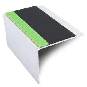 Commercial Stair Nosing 67mm x 55mm Edge Trim With Pvc Insert Non Slip DDA Compliant Aluminium