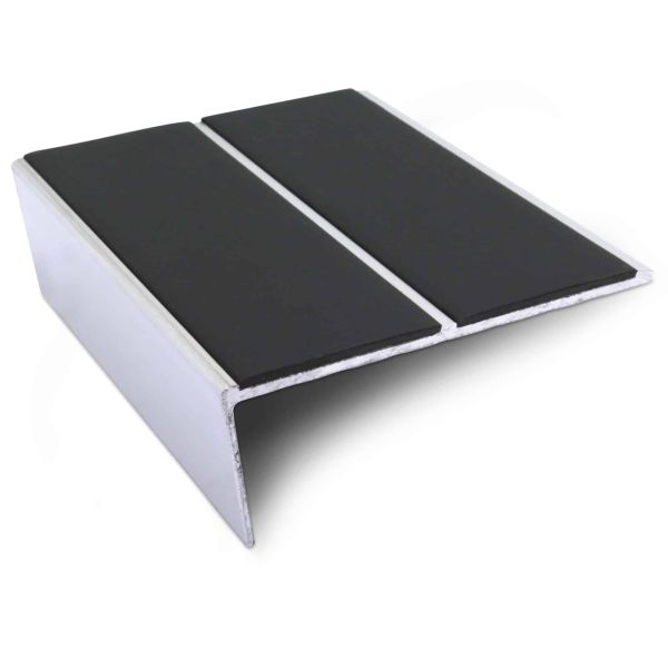 Commercial Stair Nosing 85mm x 32mm Edge Trim Anti Slip PVC Insert Aluminium