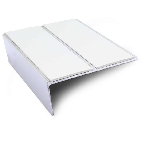 Commercial Stair Nosing 85mm x 32mm Edge Trim Anti Slip PVC Insert Aluminium