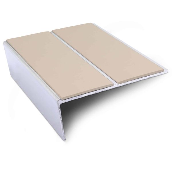 Commercial Stair Nosing 85mm x 32mm Edge Trim Anti Slip PVC Insert Aluminium