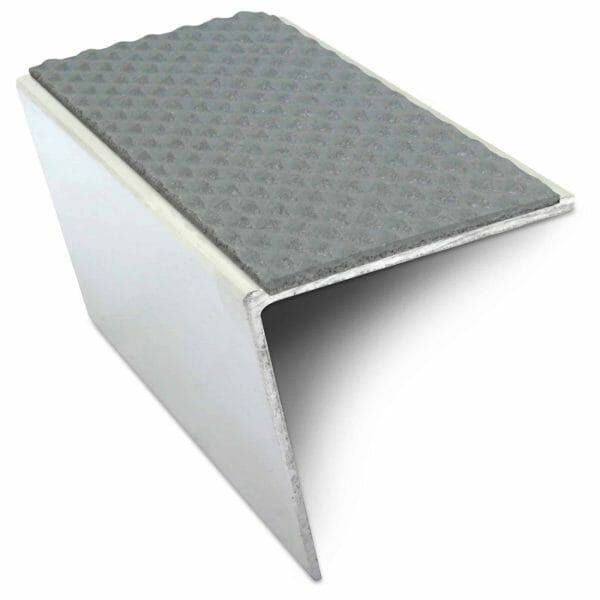 DDA Compliant Aluminium Non Slip Commercial Stair Nosing Edge Trim With Pvc Insert 57 x 55mm