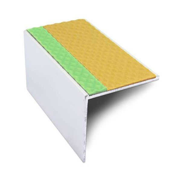 DDA Compliant Aluminium Non Slip Stair Nosing Edge Trim With Pvc Insert 56 x 55mm