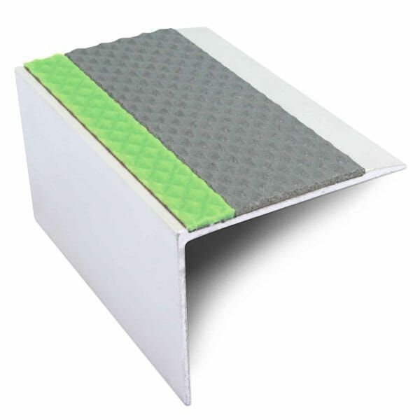 DDA Compliant Aluminium Non Slip Stair Nosing Edge Trim With Pvc Insert 67 x 55mm