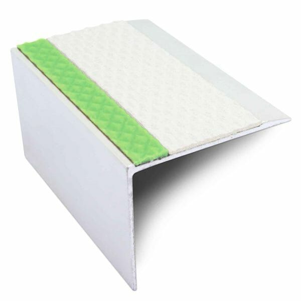 DDA Compliant Aluminium Non Slip Stair Nosing Edge Trim With Pvc Insert 67 x 55mm