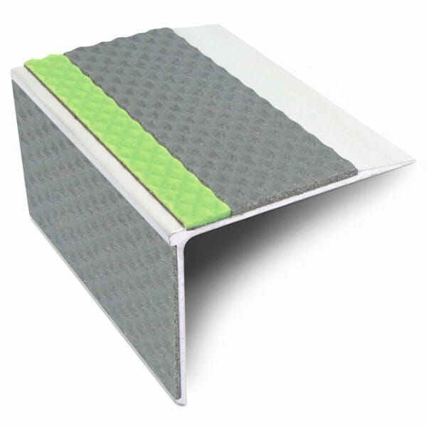 DDA Compliant Aluminium Non Slip Stair Nosing Edge Trim With Pvc Insert 75 x 58mm