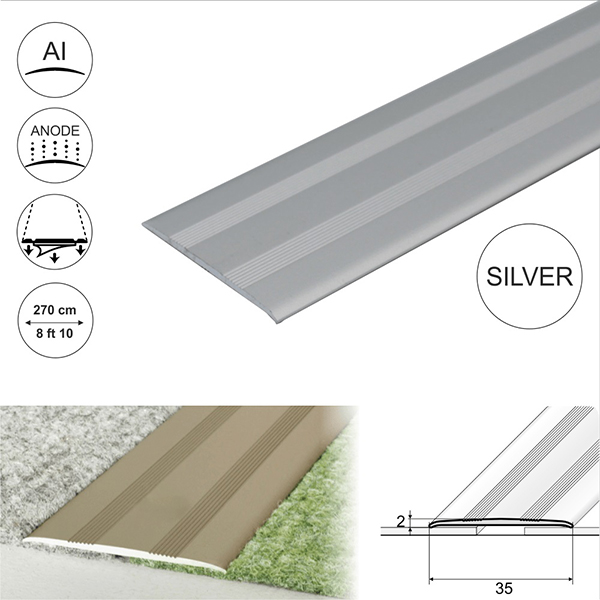 Flat Aluminium Door Thresholds Self Adhesive, Floor Trim