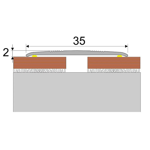 Flat Aluminium Door Thresholds Self Adhesive, Floor Trim