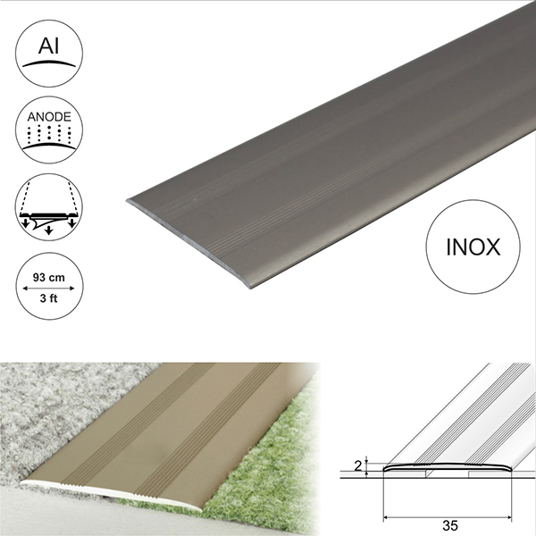 Flat Aluminium Door Thresholds Self Adhesive, Floor Trim