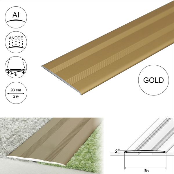 Flat Aluminium Door Thresholds Self Adhesive, Floor Trim