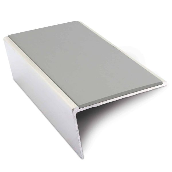 Non Slip Aluminium Commercial Stair Nosing 57mm x 32mm Edge Trim With Pvc Insert 